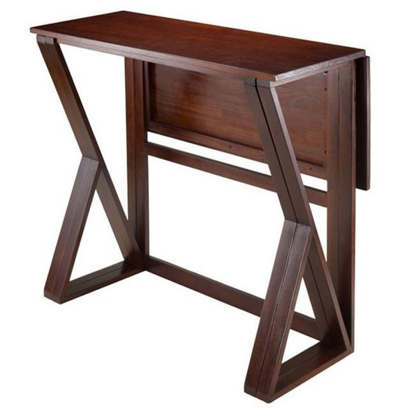Winsome Winsome 94139 36.22 x 39.37 x 31.5 in. Harrington Drop Leaf High Table; Antique Walnut 94139